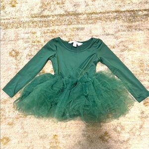 iloveplum Toddler Girl Green Long Sleeve Tutu 2T
